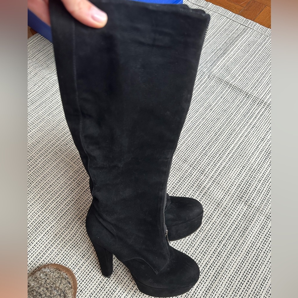 Marni suede platform knee high boots